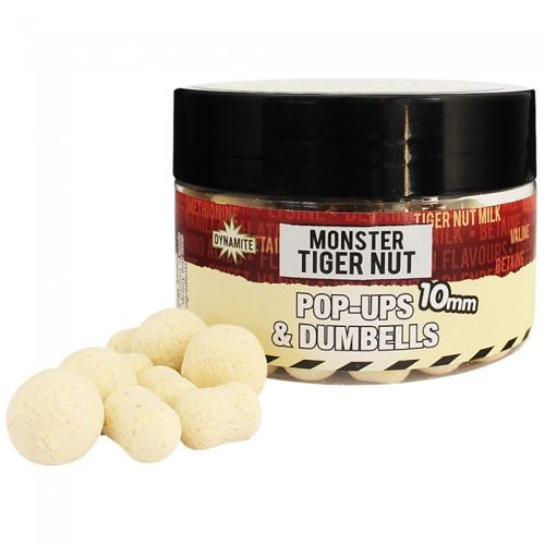 Monster Tiger Nut Fluoro White 10mm Pop Ups + Dumbells