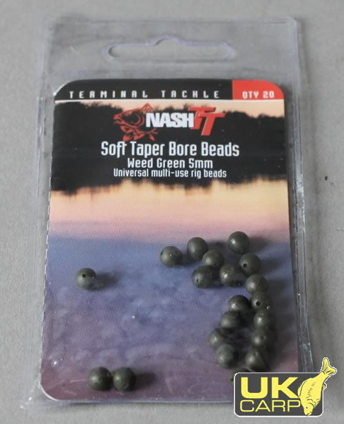 Soft Taper Bore Beads Weed Green 5mm